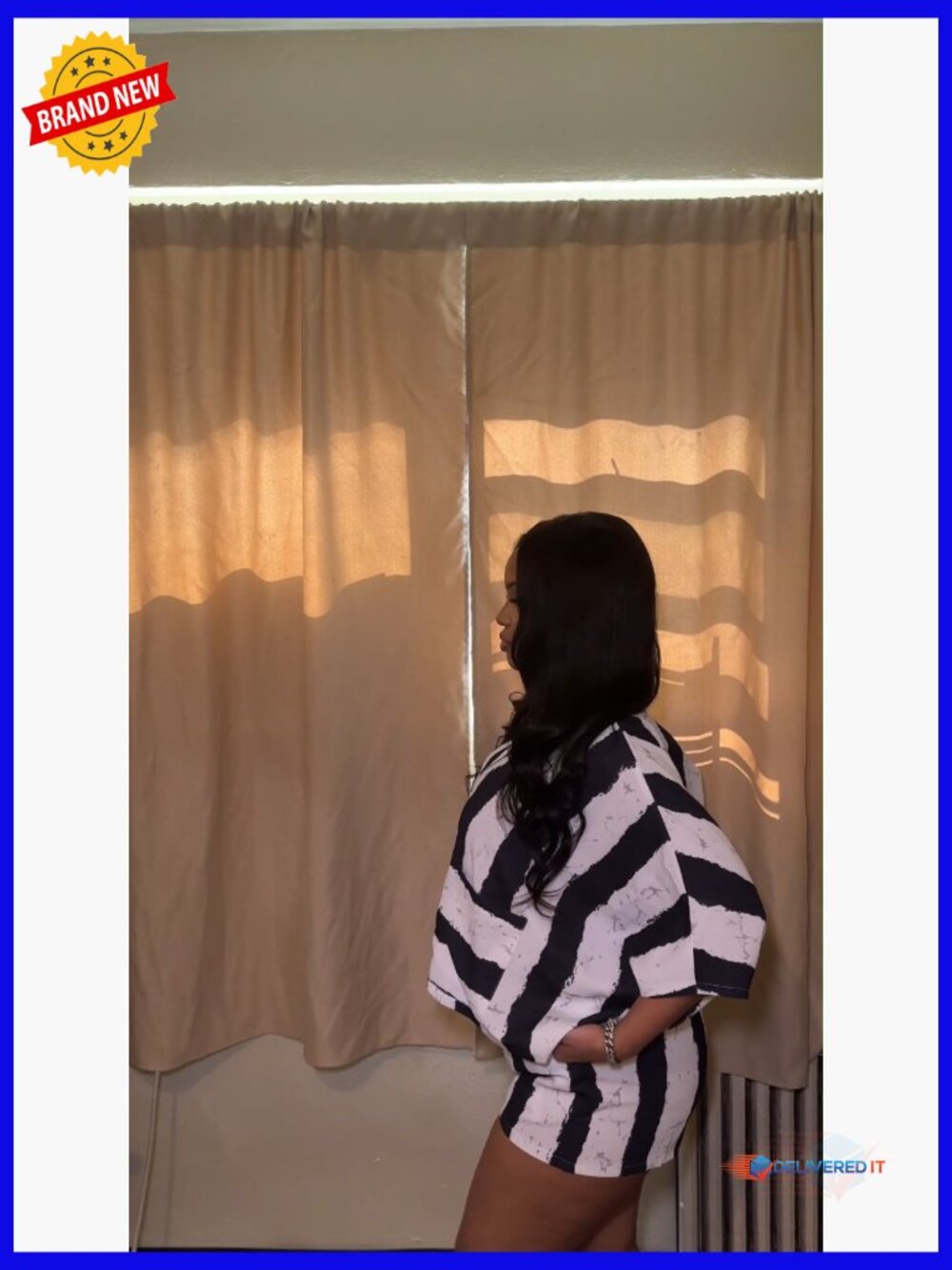 Women's 2 Piece Lounge Set with Pockets Oversized Tee & Shorts - Picture 6 of 7